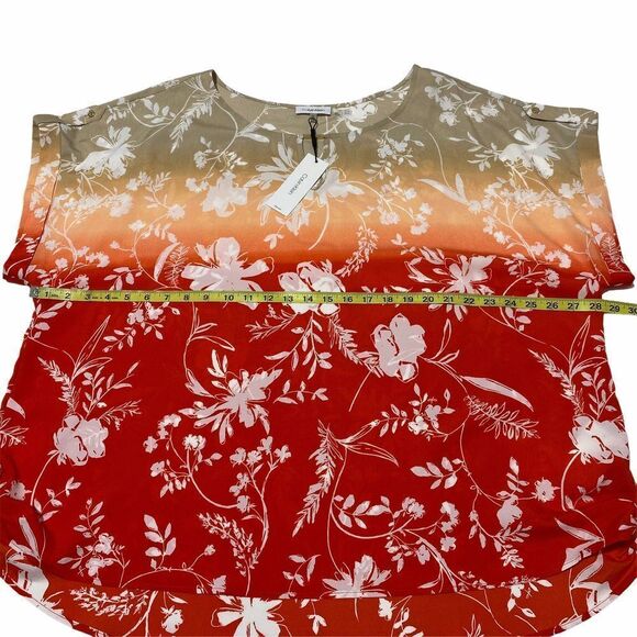 Calvin Klein tropical ombre keyhole blouse 3X NWT - Picture 8 of 13
